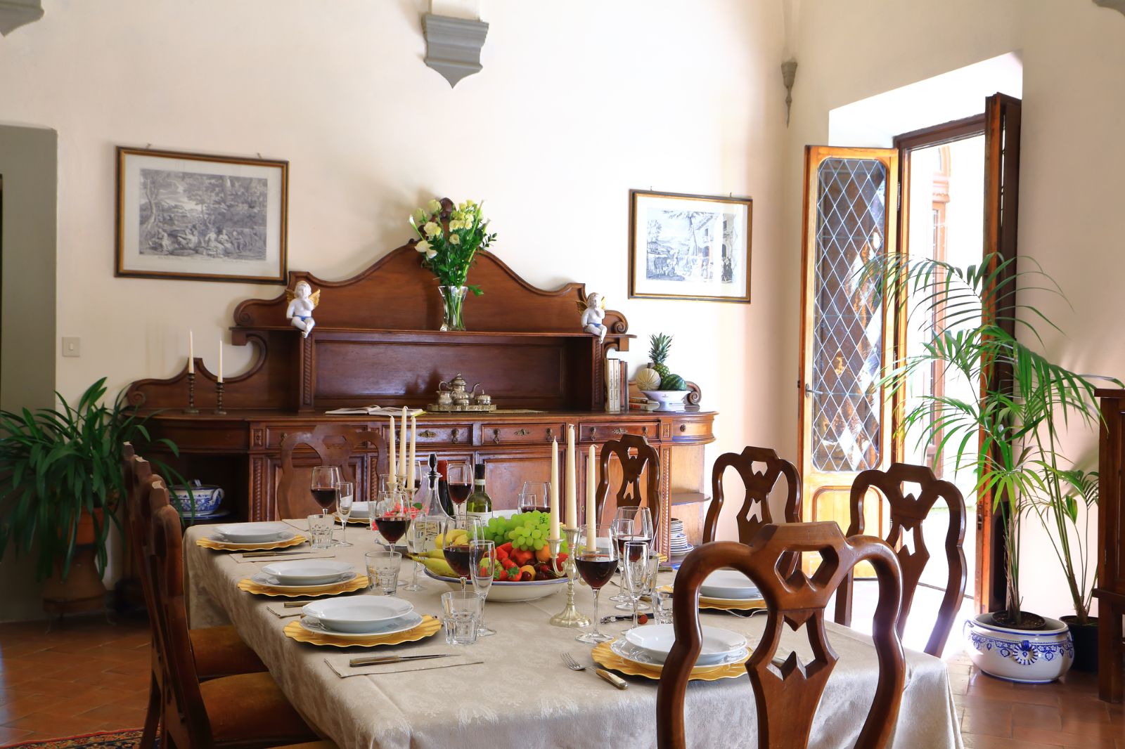 Dining Room at Castello San Lorenzo in Tuscany