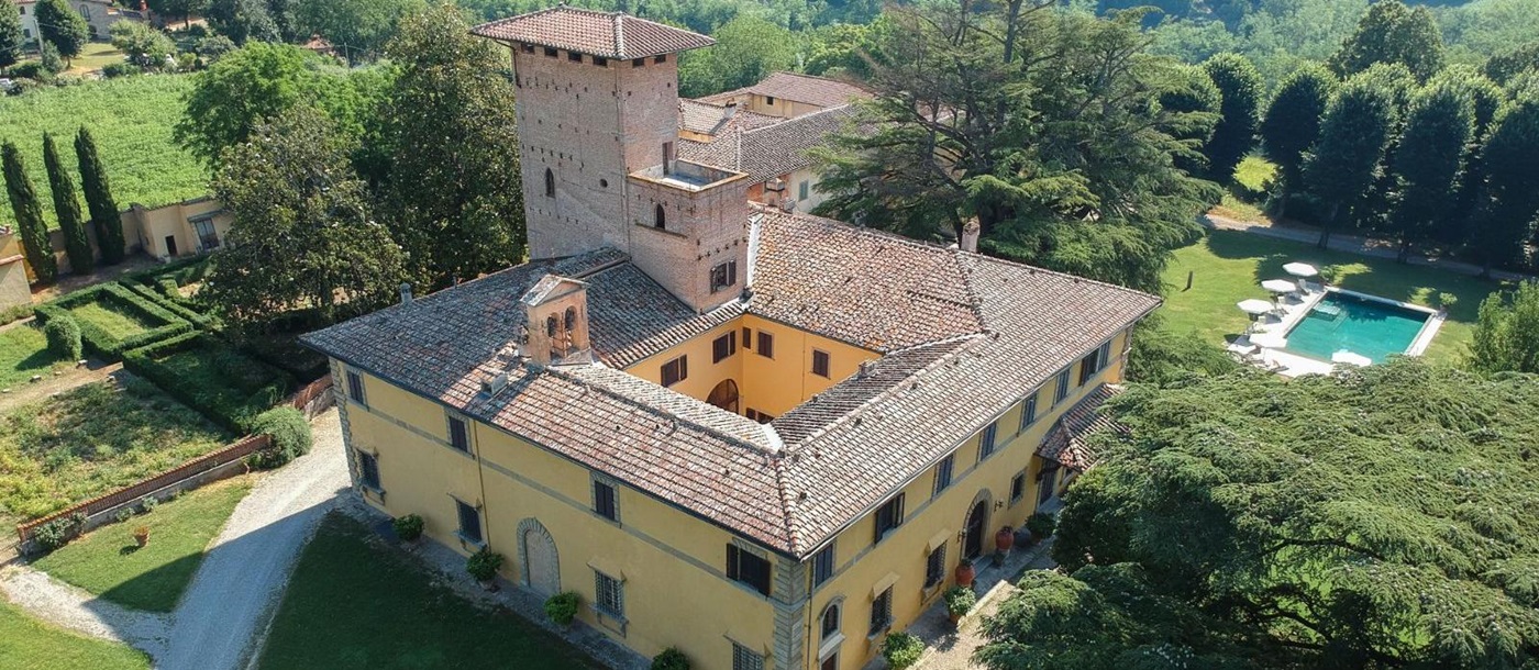 Full Exterior of Castello San Lorenzo in Tuscany