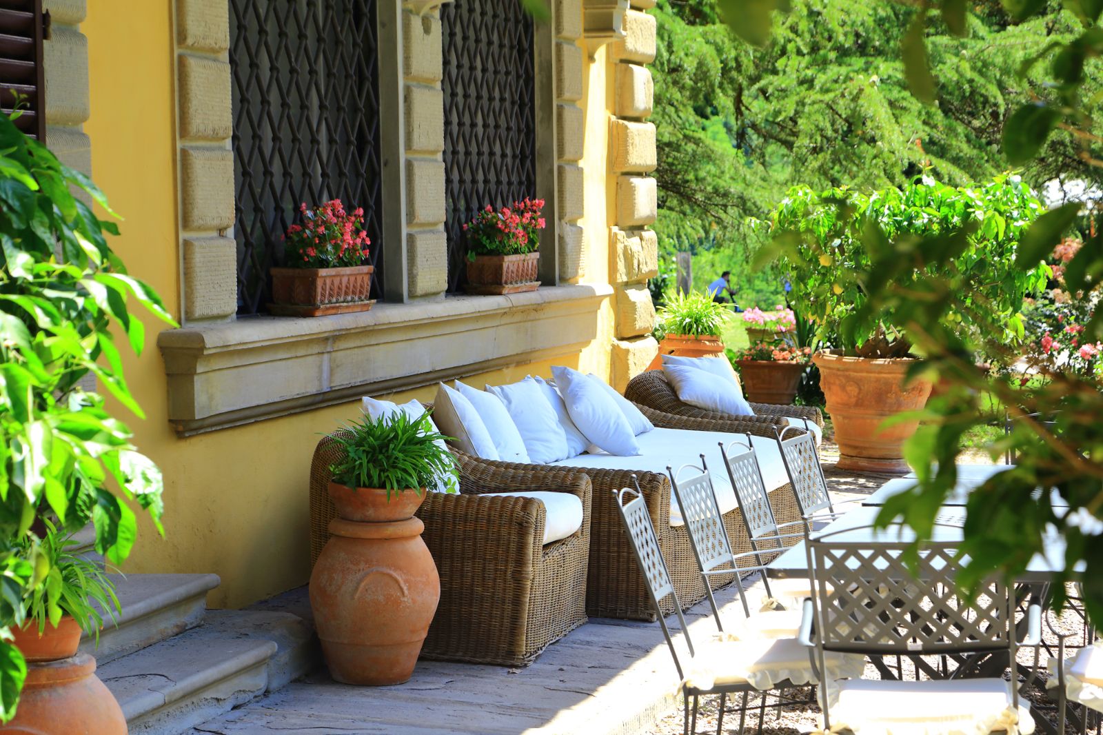 Outdoor Seating at Castello san Lorenzo in Tuscany
