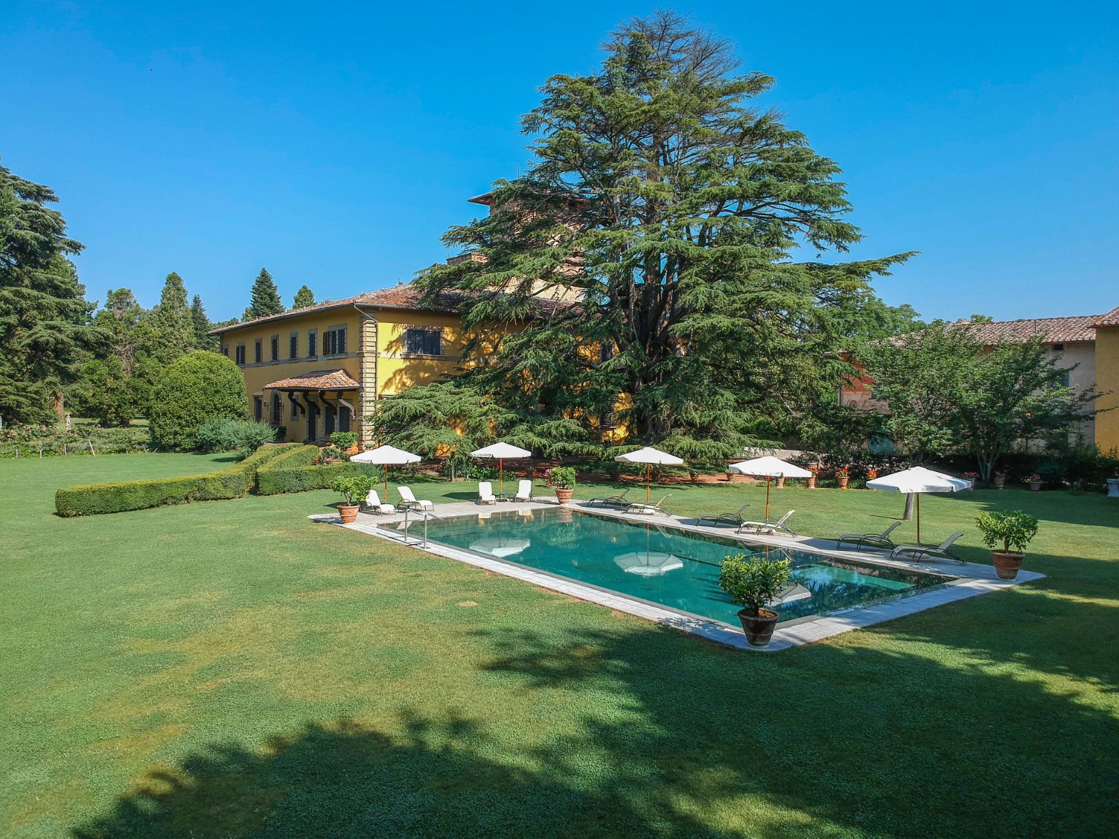 Pool View at Castello San Lorenzo in Tuscany