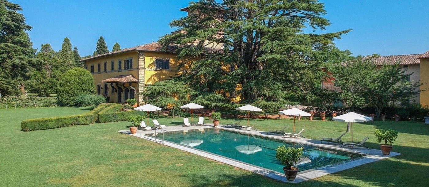 Pool View at Castello San Lorenzo in Tuscany