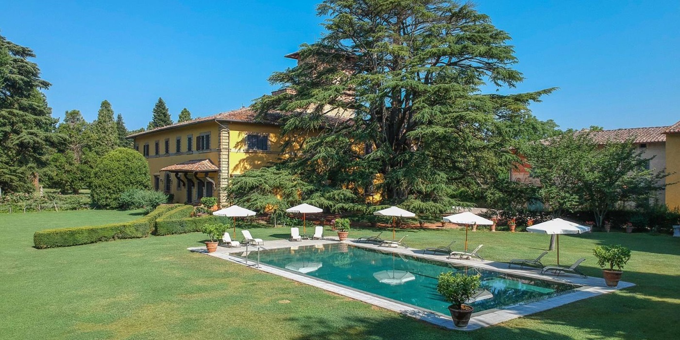 Pool View at Castello San Lorenzo in Tuscany