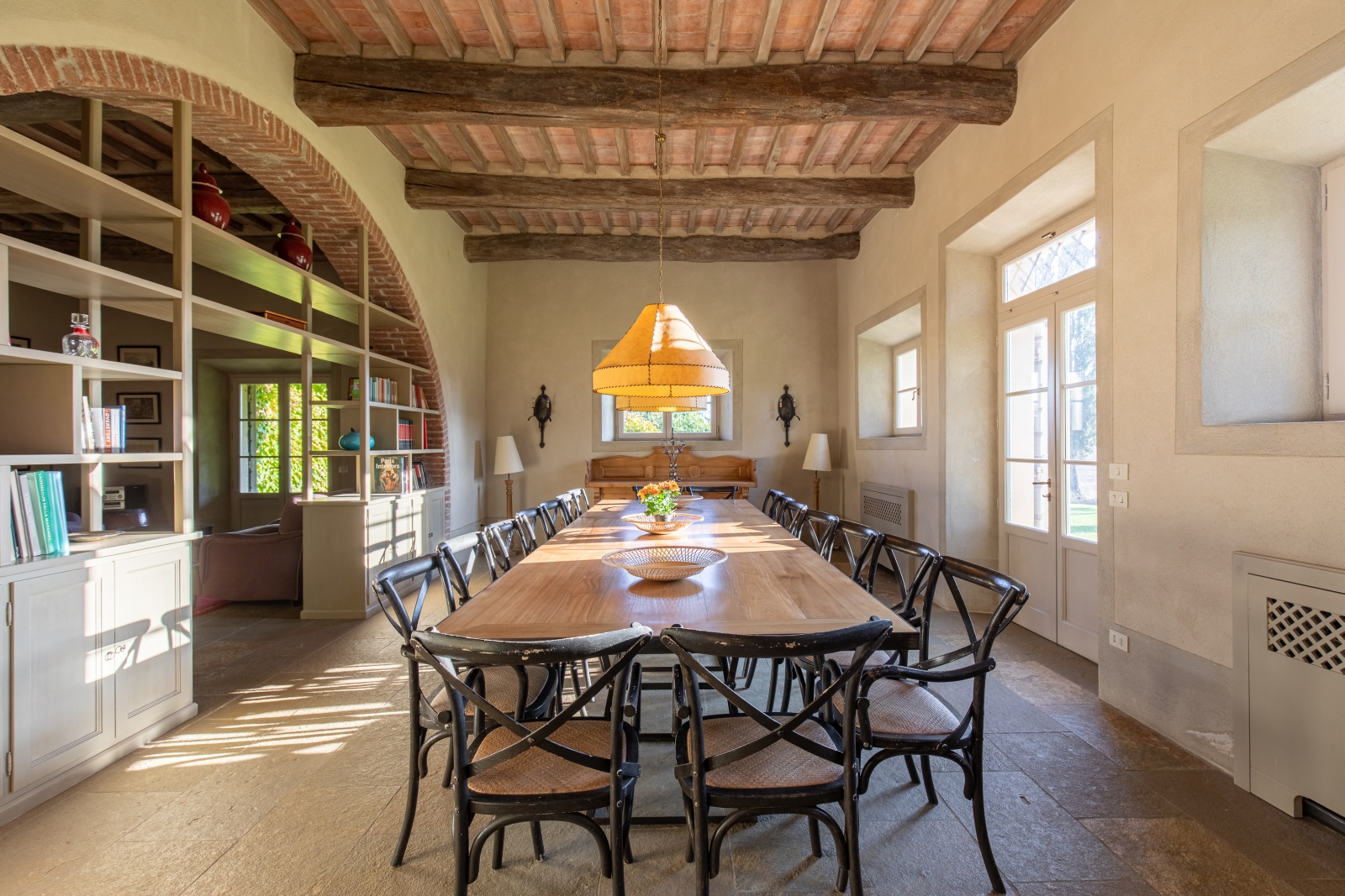 Dining at Il Serratone villa in Tuscany Italy