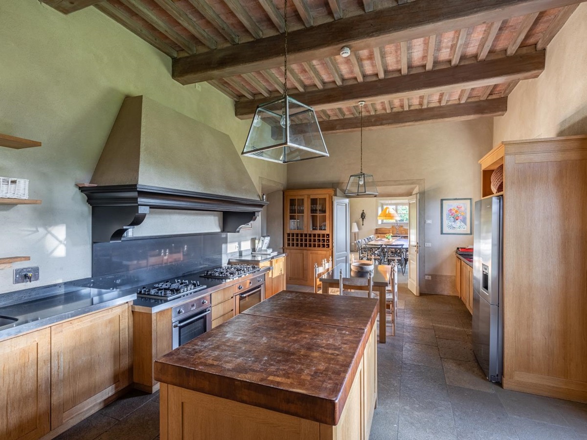 Kitchen at Il Serratone villa in Tuscany Italy