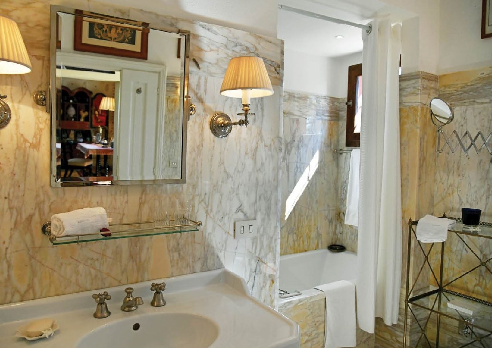 One of the en suite bathrooms at villa La Civetta in Tuscany