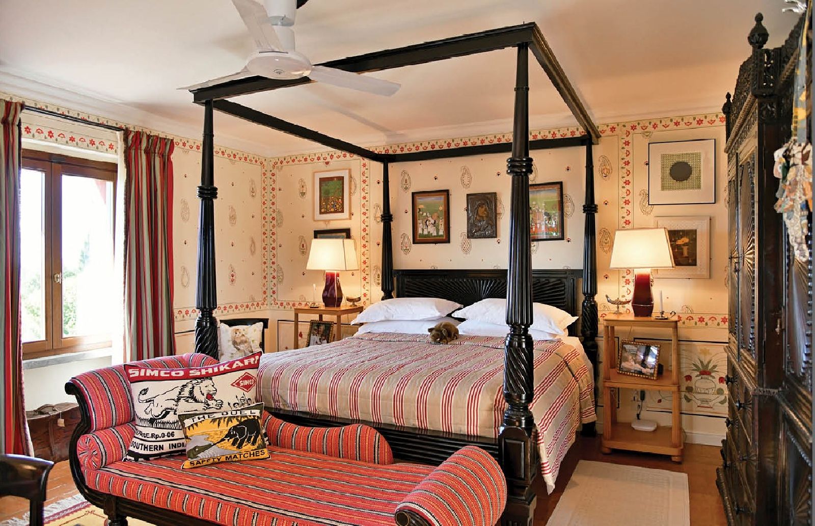 One of the luxurious guest rooms at villa La Civetta in Tuscany