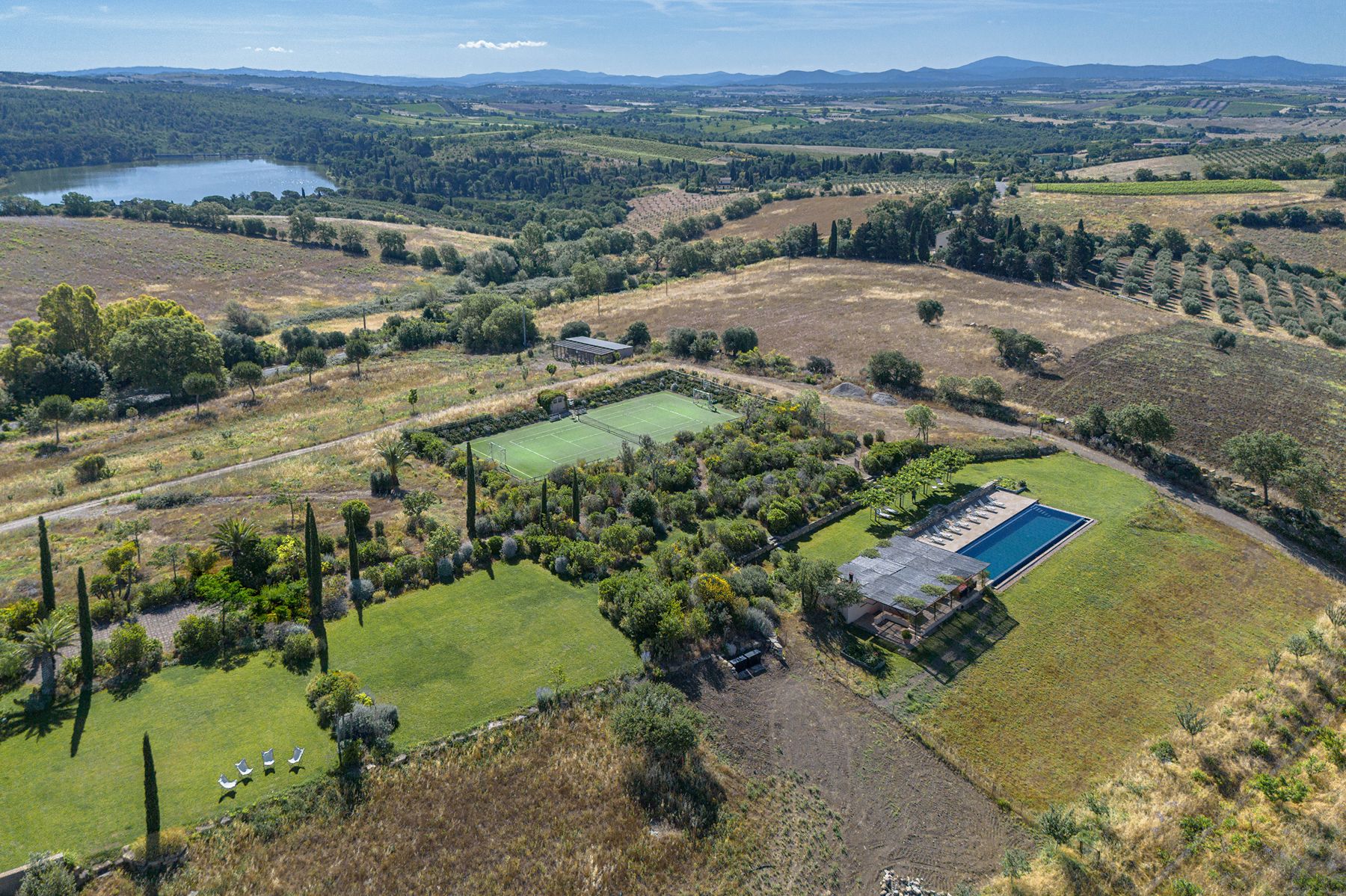 Aerial shot 2 at La Collina Farmhouse