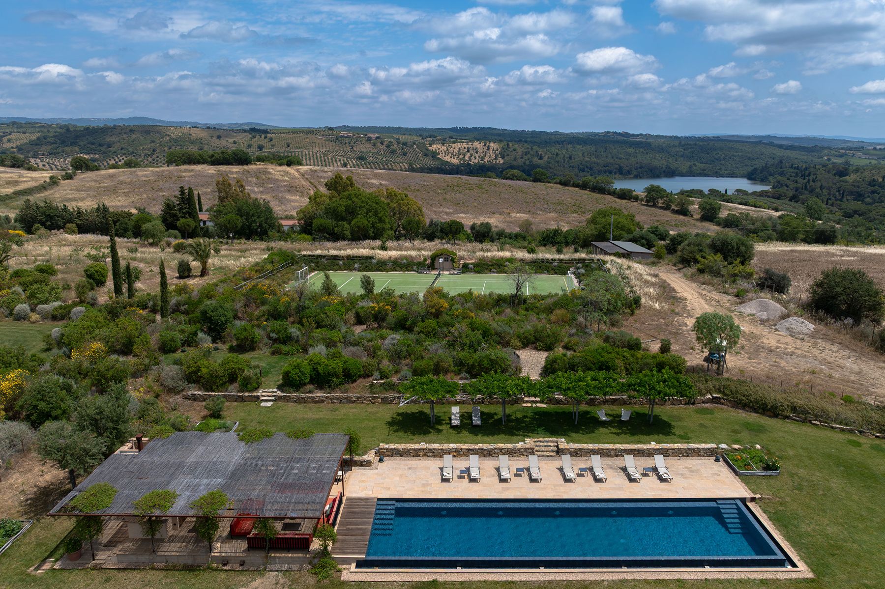 Aerial shot 3 at La Collina Farmhouse