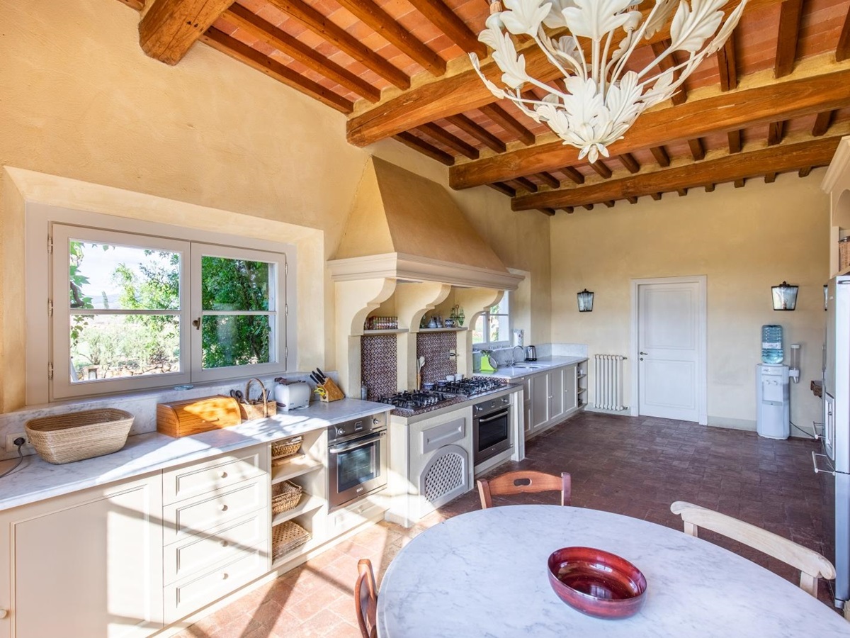 Kitchen at La Vigna villa in Tuscany Italy
