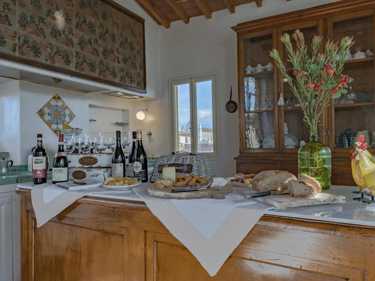 The kitchen area with local produce