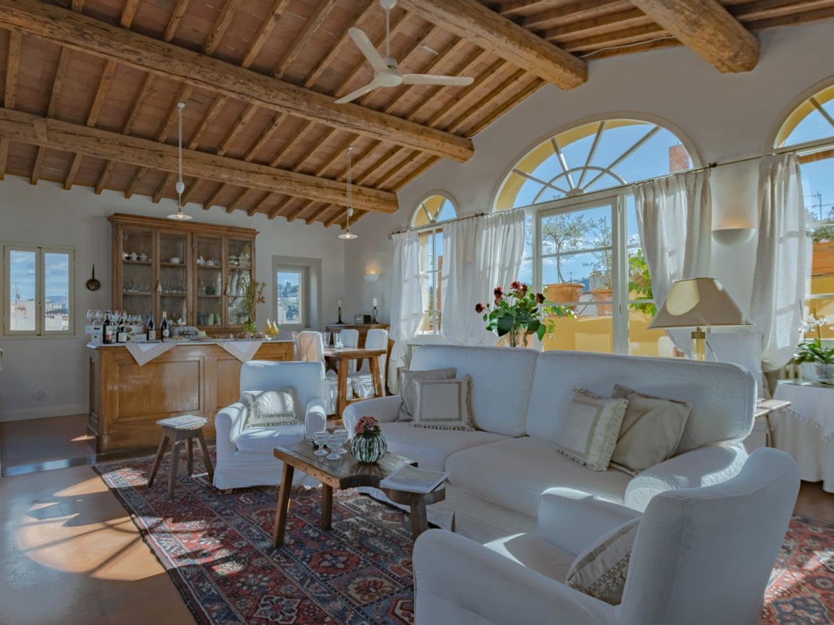 the living room of the apartment