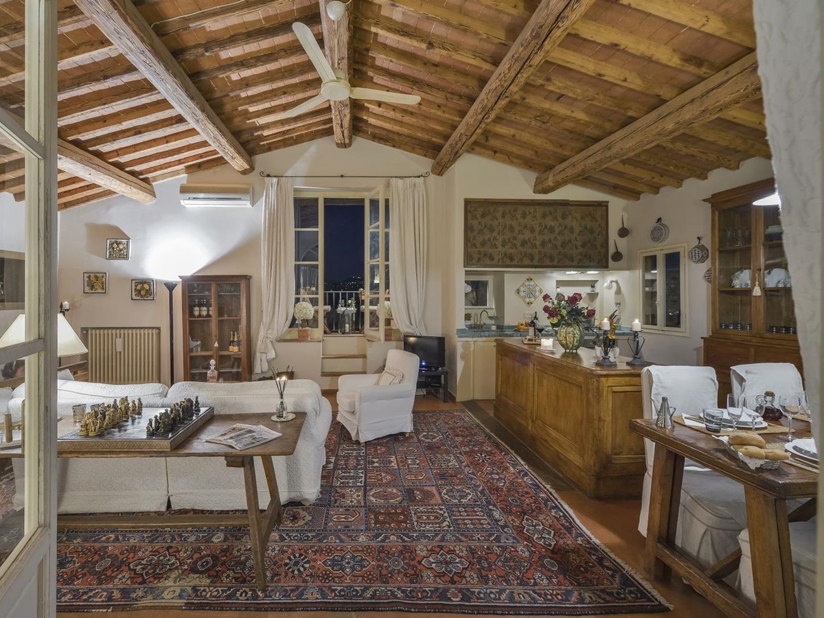 the living area of the apartment