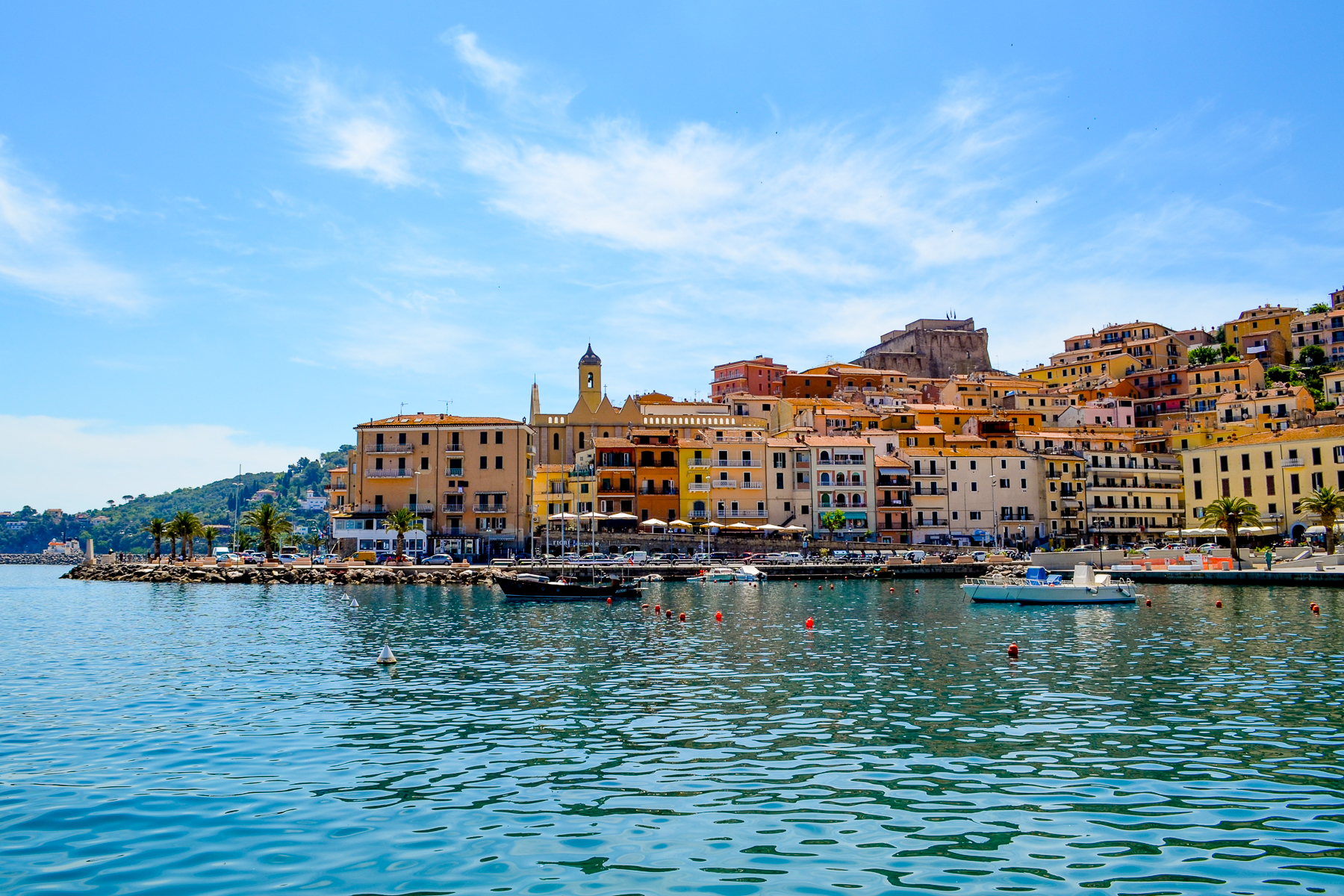 Boats in the harbour of Porto Santo Stefano in Tuscany