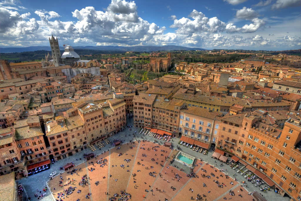 Aerial view of Siena, Tuscany