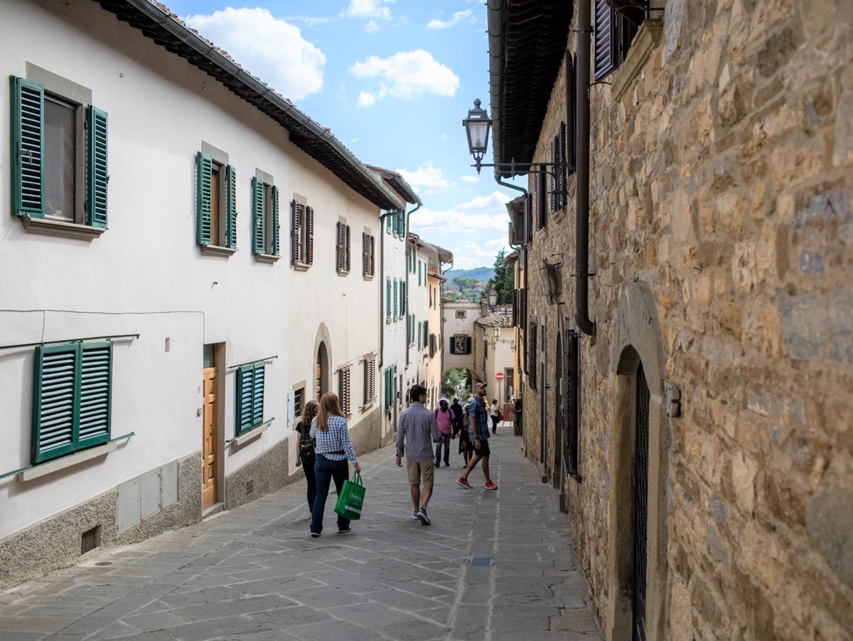 Historic street in a town near to Tenuta Cantata in Tuscany, Italy