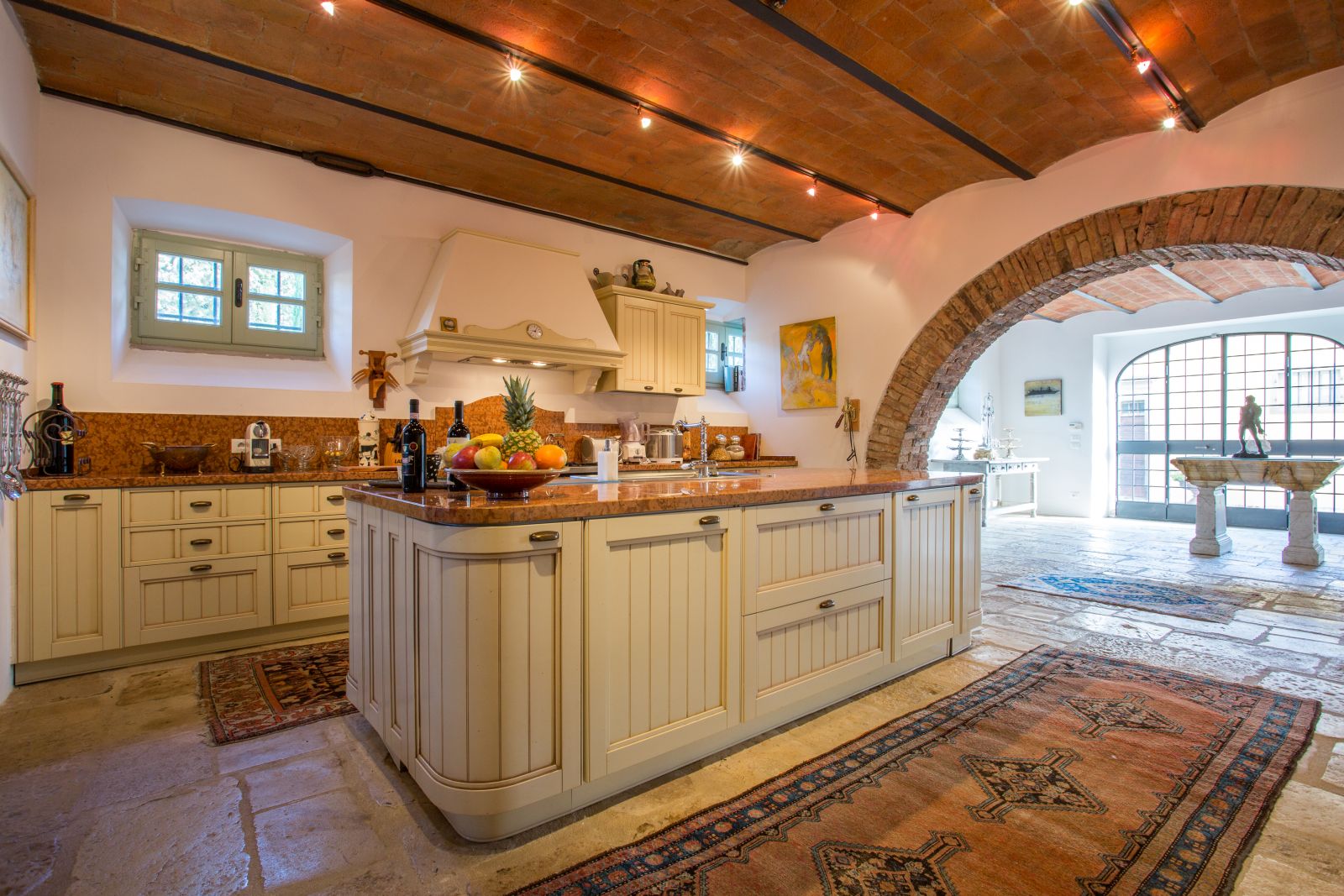 The kitchen of the main villa at Tenuta La Contessa