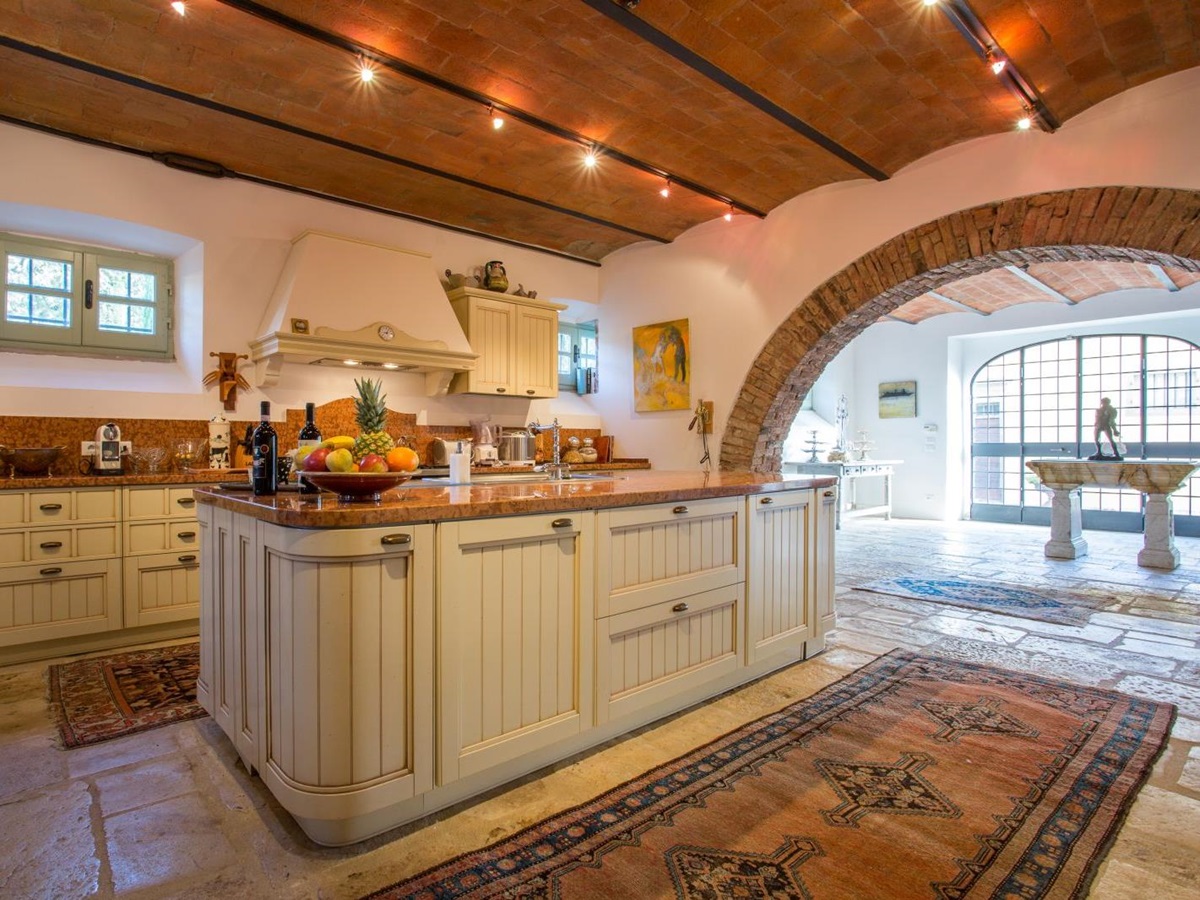 The kitchen of the main villa at Tenuta La Contessa