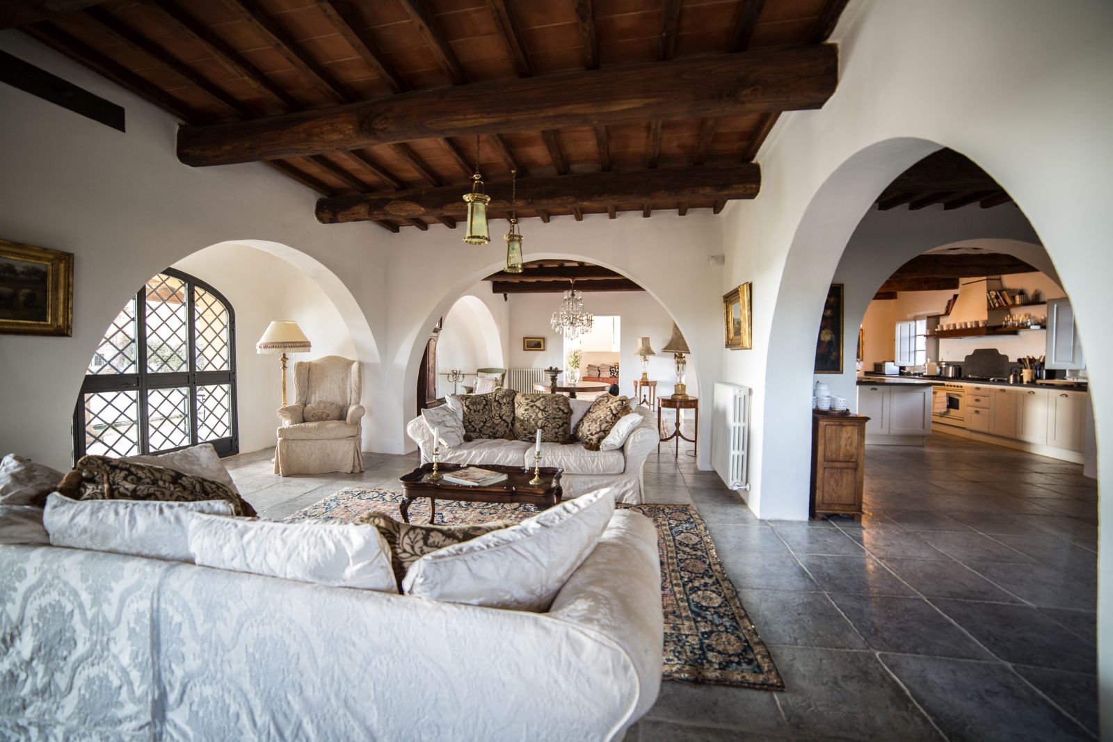 The living area of the farmhouse at Tenuta La Contessa