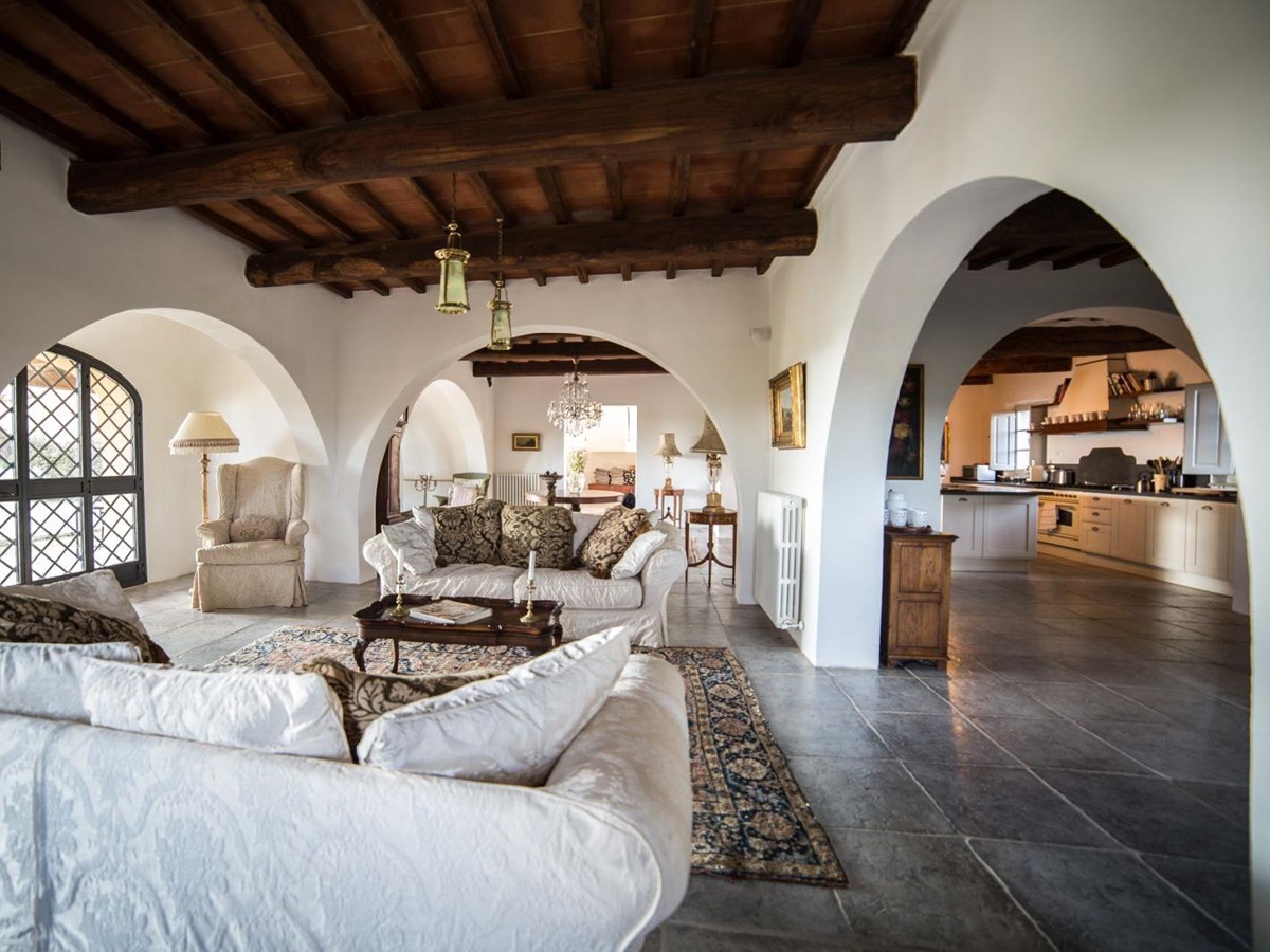 The living area of the farmhouse at Tenuta La Contessa