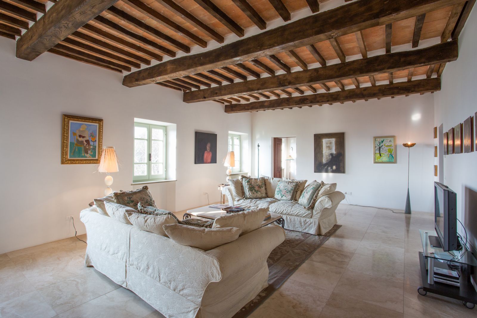 The living room of the main villa at Tenuta La Contessa