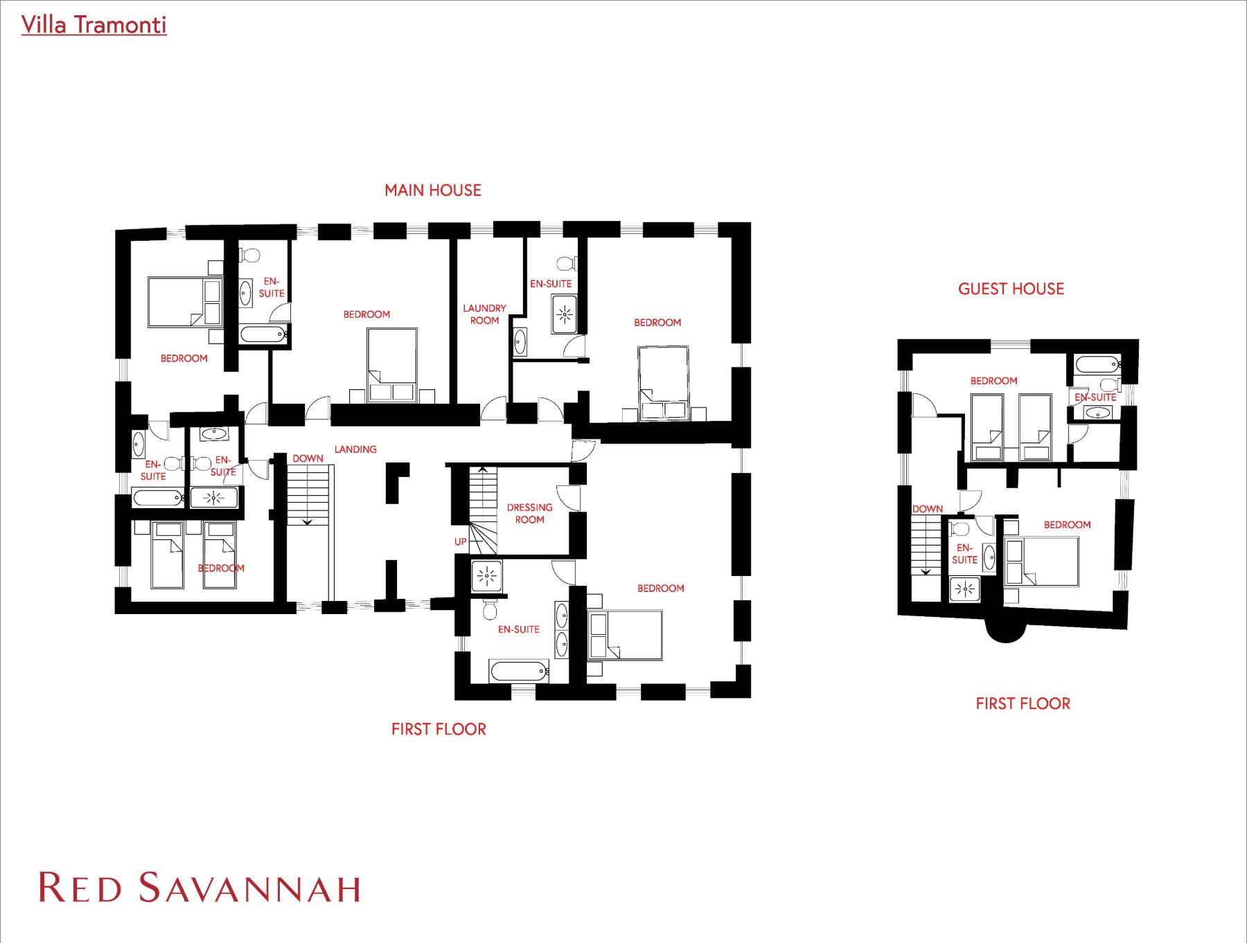 First floor floorplan of Tramonti in Tuscany