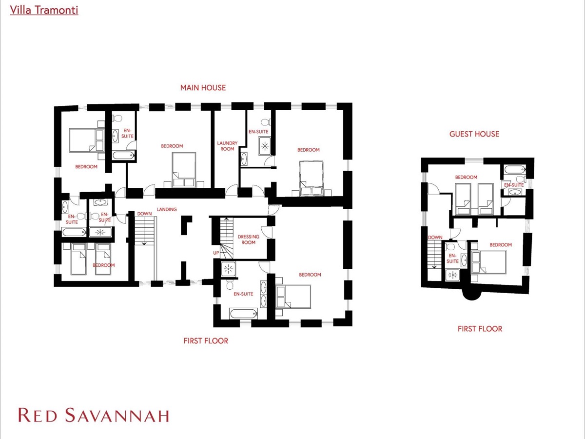 First floor floorplan of Tramonti in Tuscany
