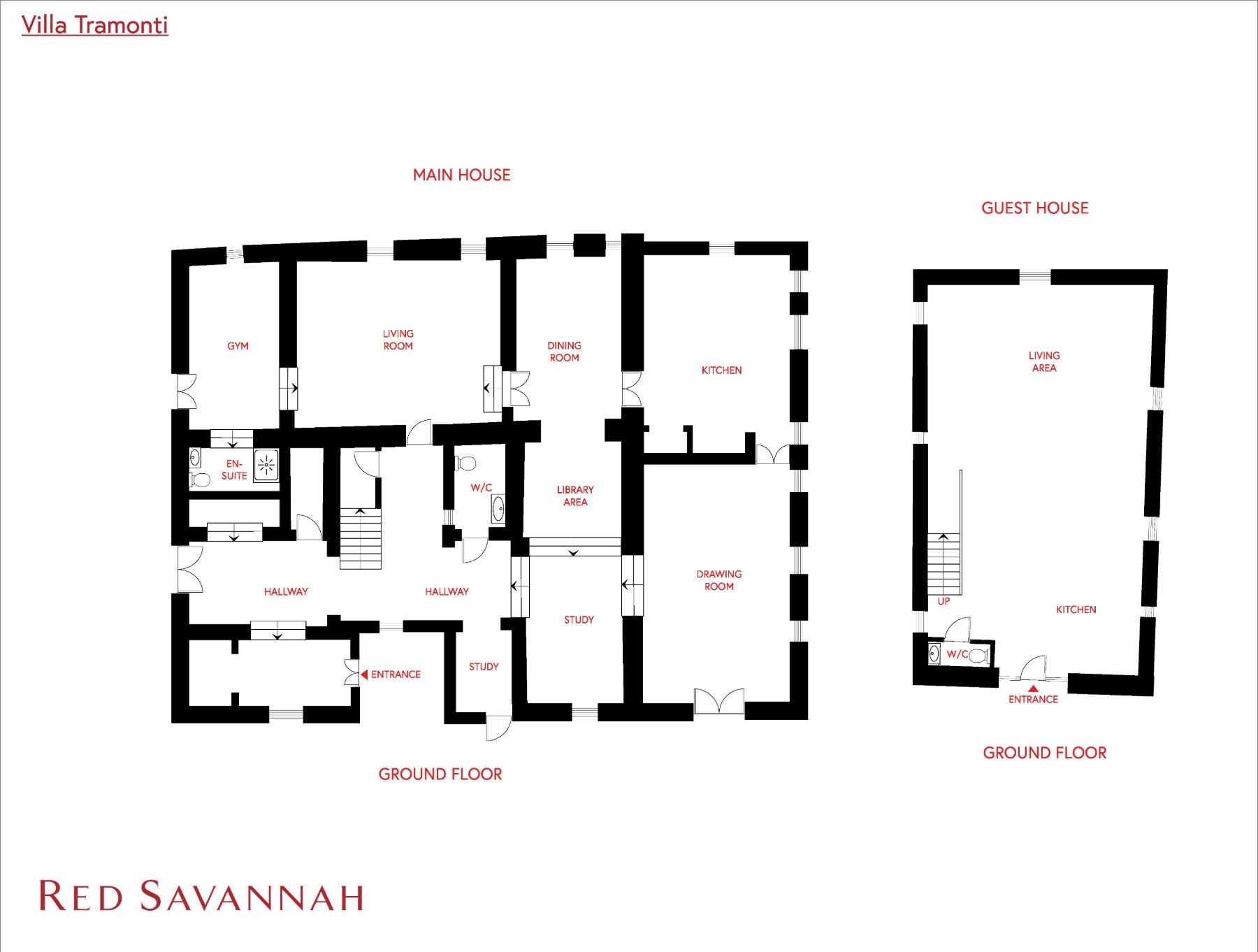 Ground floor plan of Tramonti in Tuscany