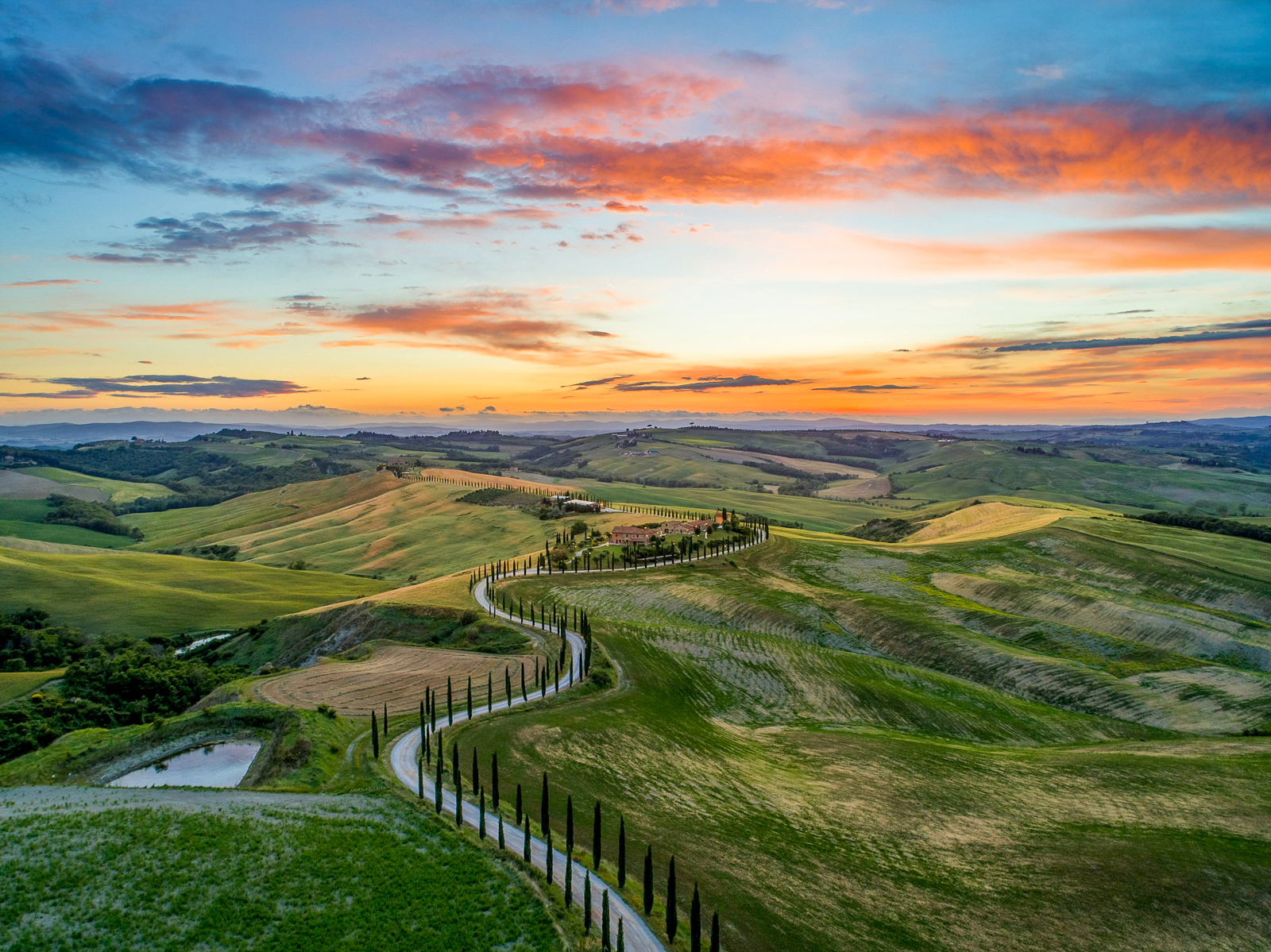 Aerial view of Tuscany