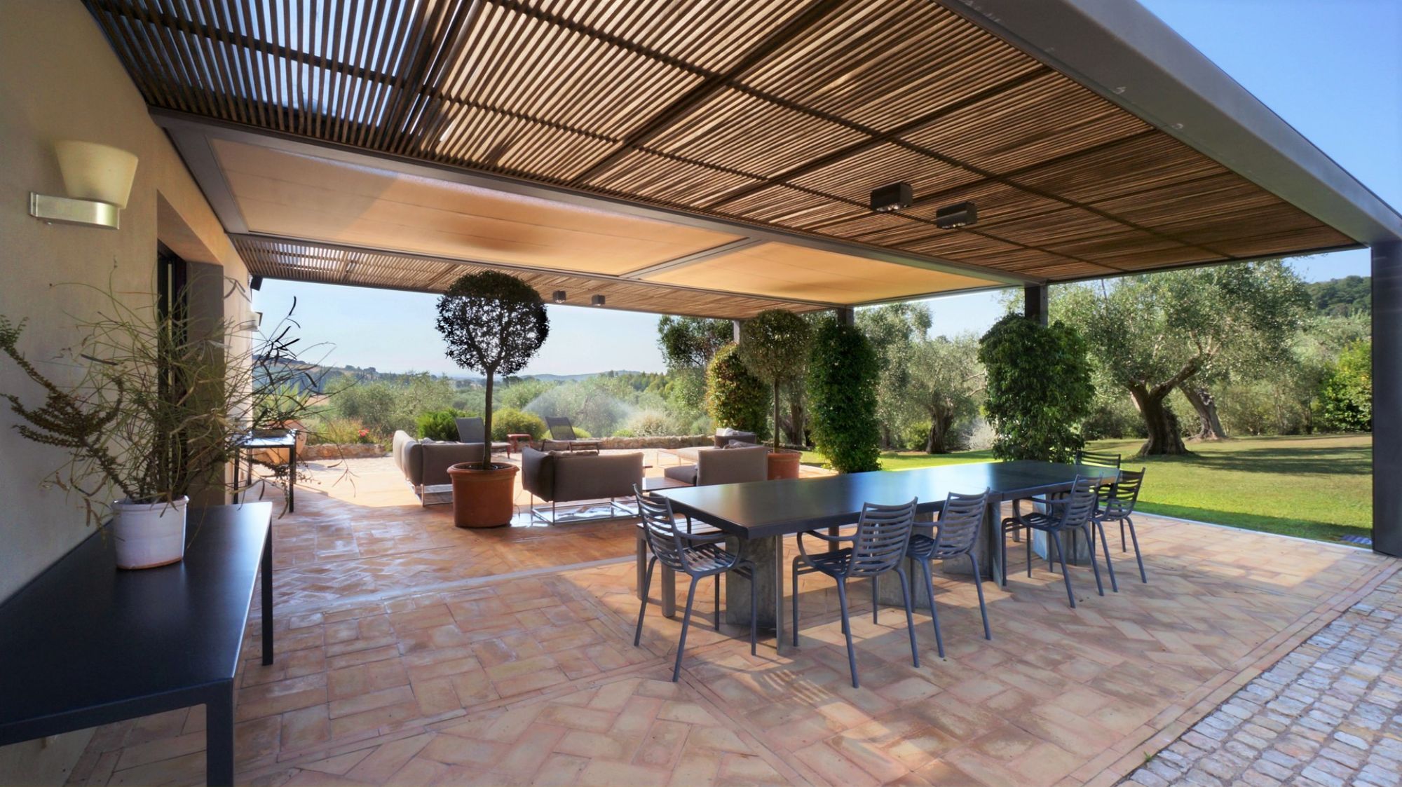 Outdoor dining area at Villa Argentario