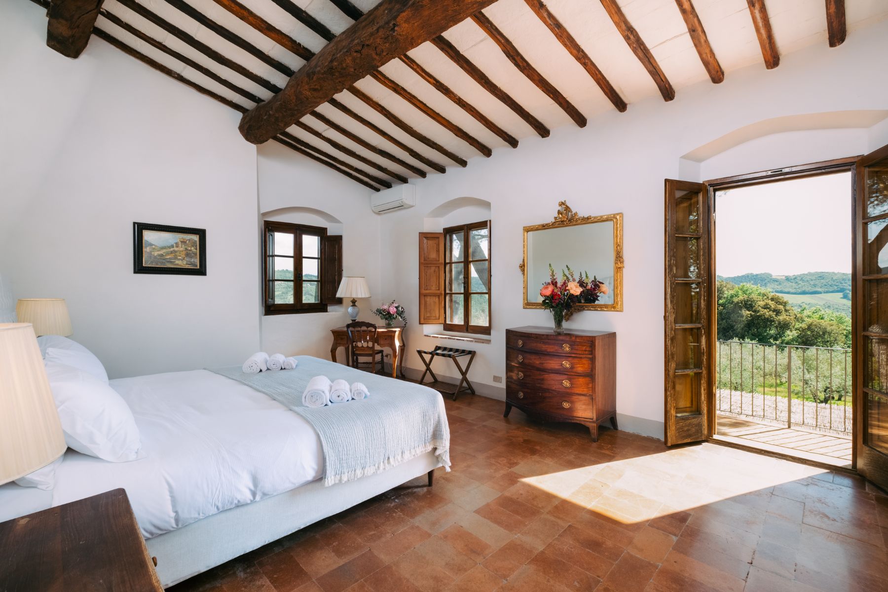Bedroom at Villa Chiocchio in Tuscany