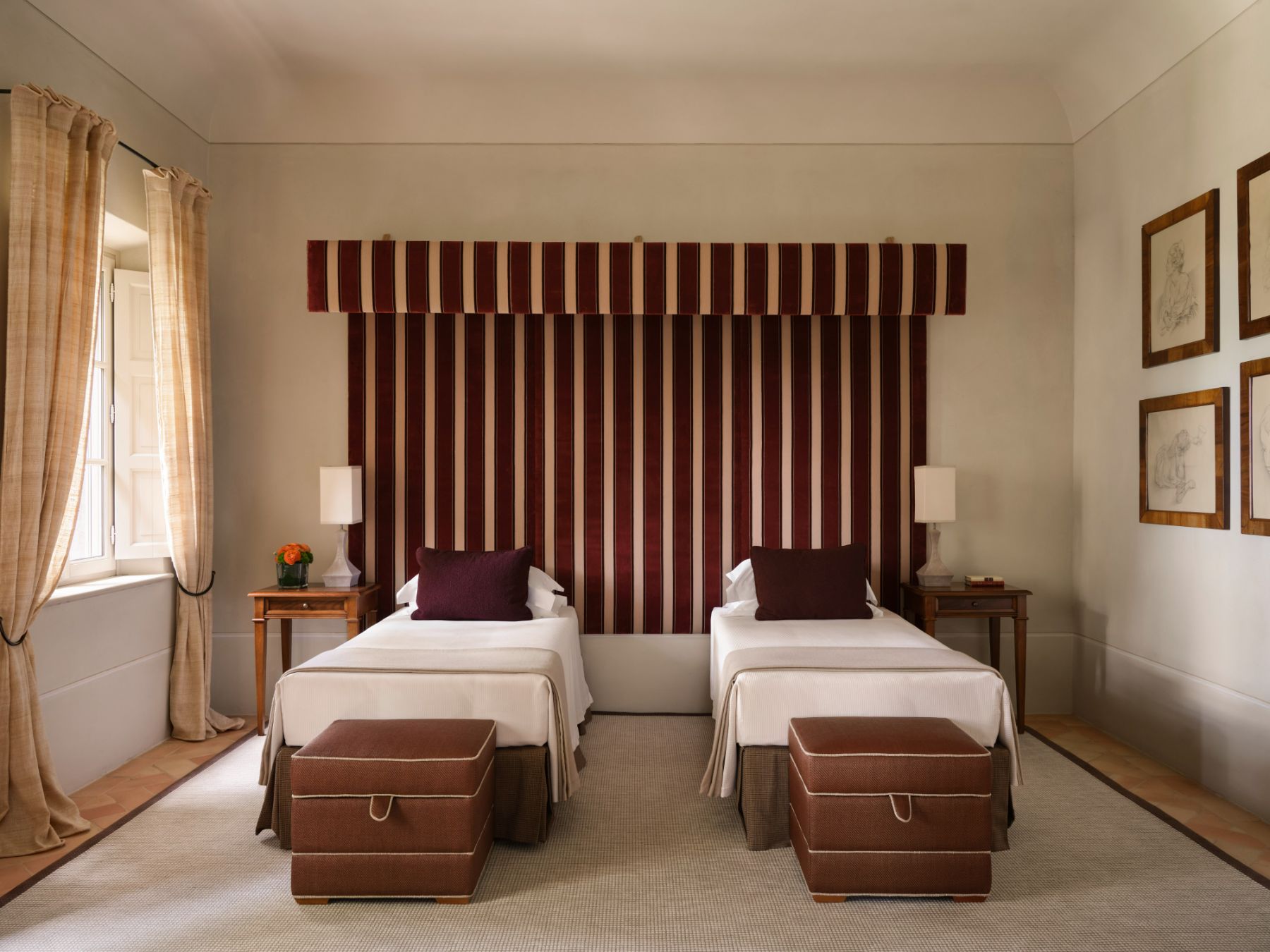Twin Bedroom at Villa Chiusa in Tuscany
