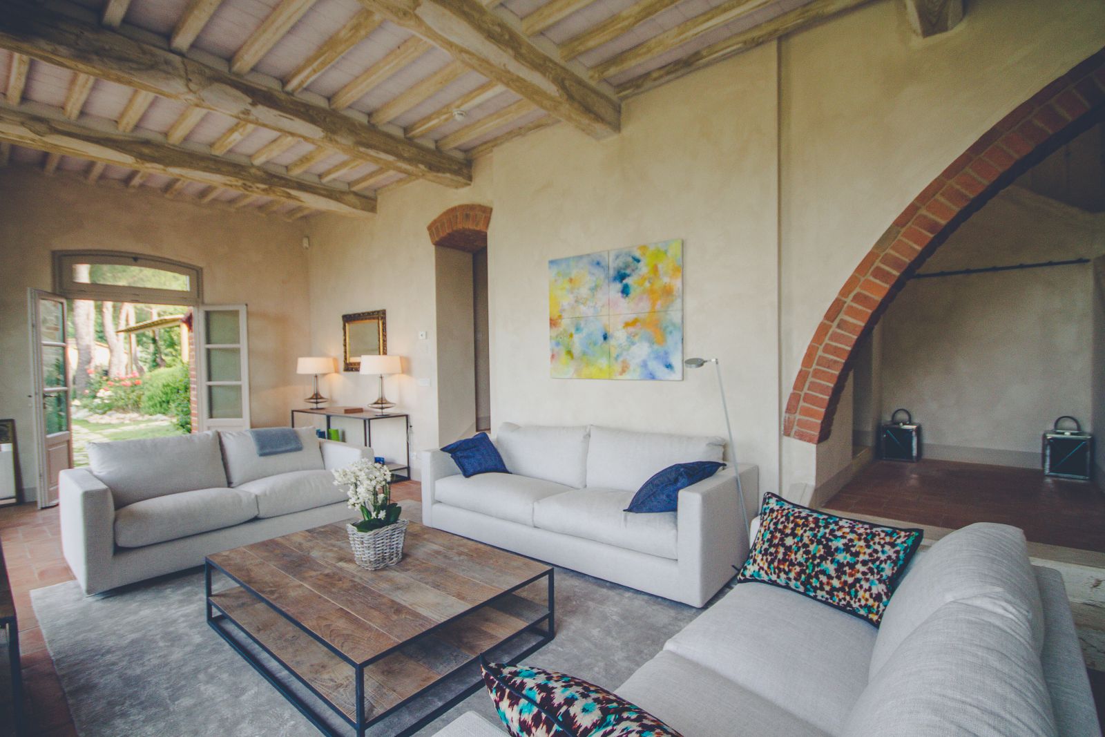 the living room at the villa