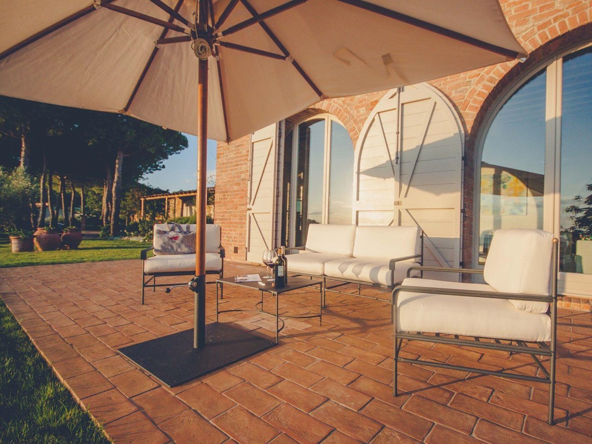 a terrace at the villa