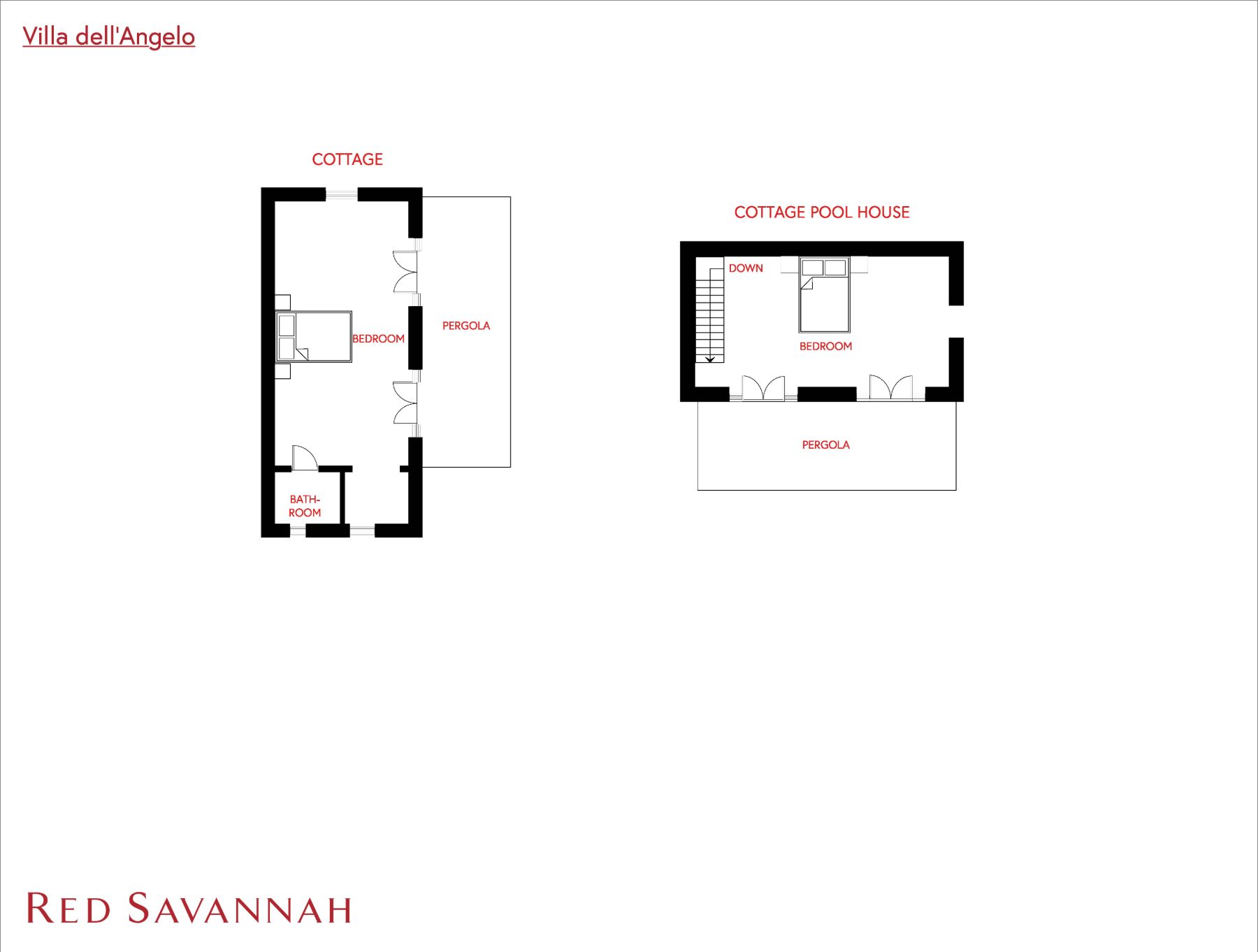 Floor plan of the cottage at Villa dell Angelo in Tuscany
