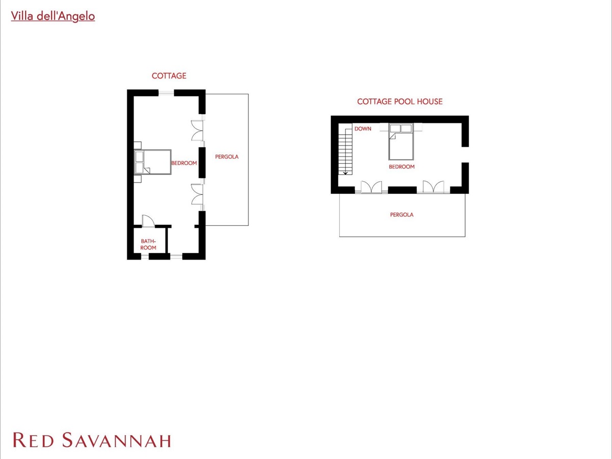Floor plan of the cottage at Villa dell Angelo in Tuscany
