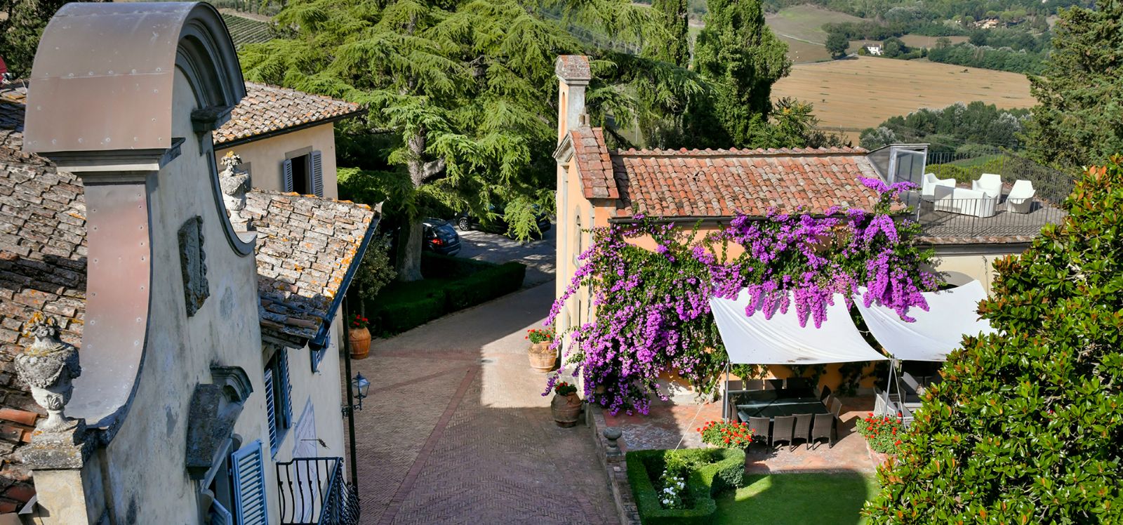 View of the Grounds at Villa di Renai in Tuscany