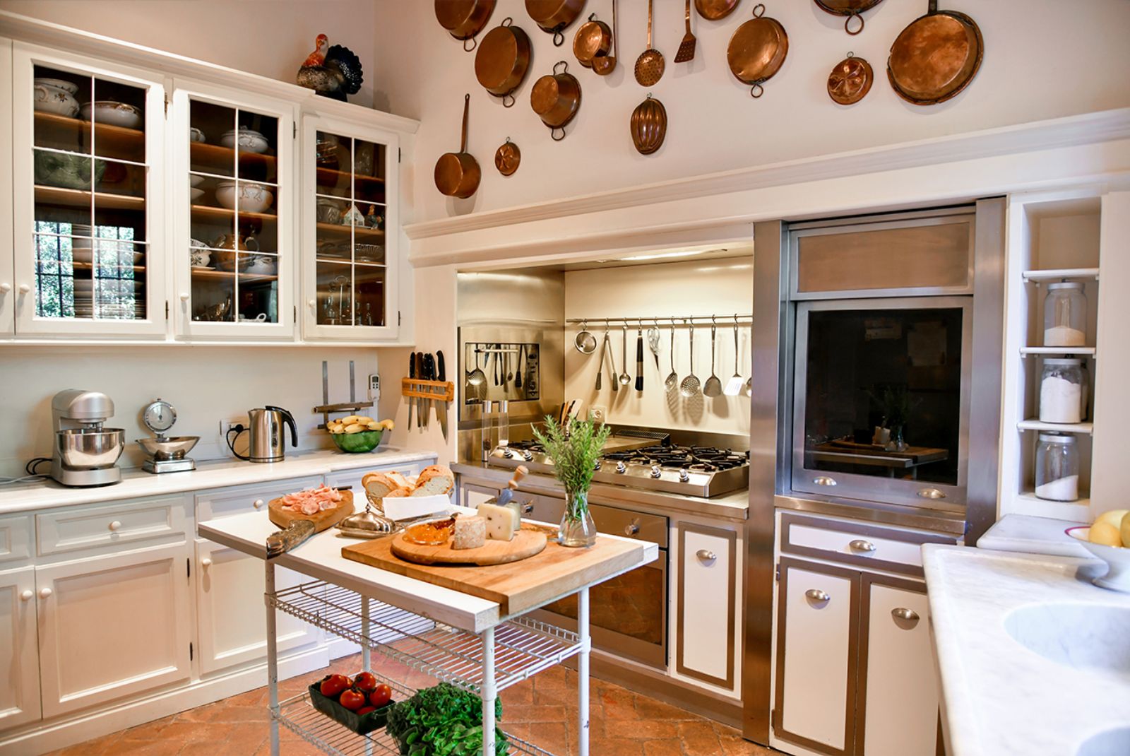 Kitchen at Villa di Renai in Tuscany