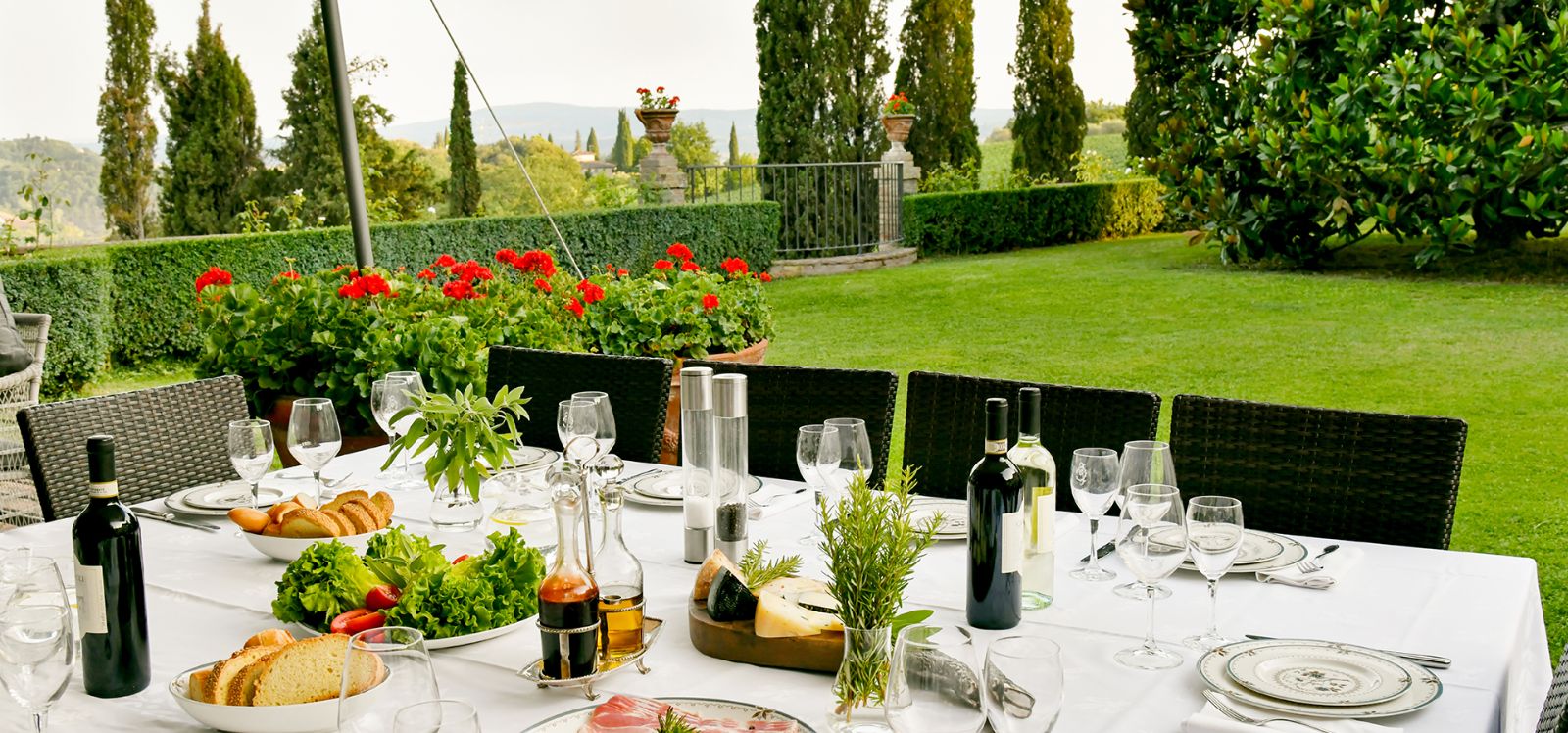 Outdoor Dining at Villa di Renai in Tuscany