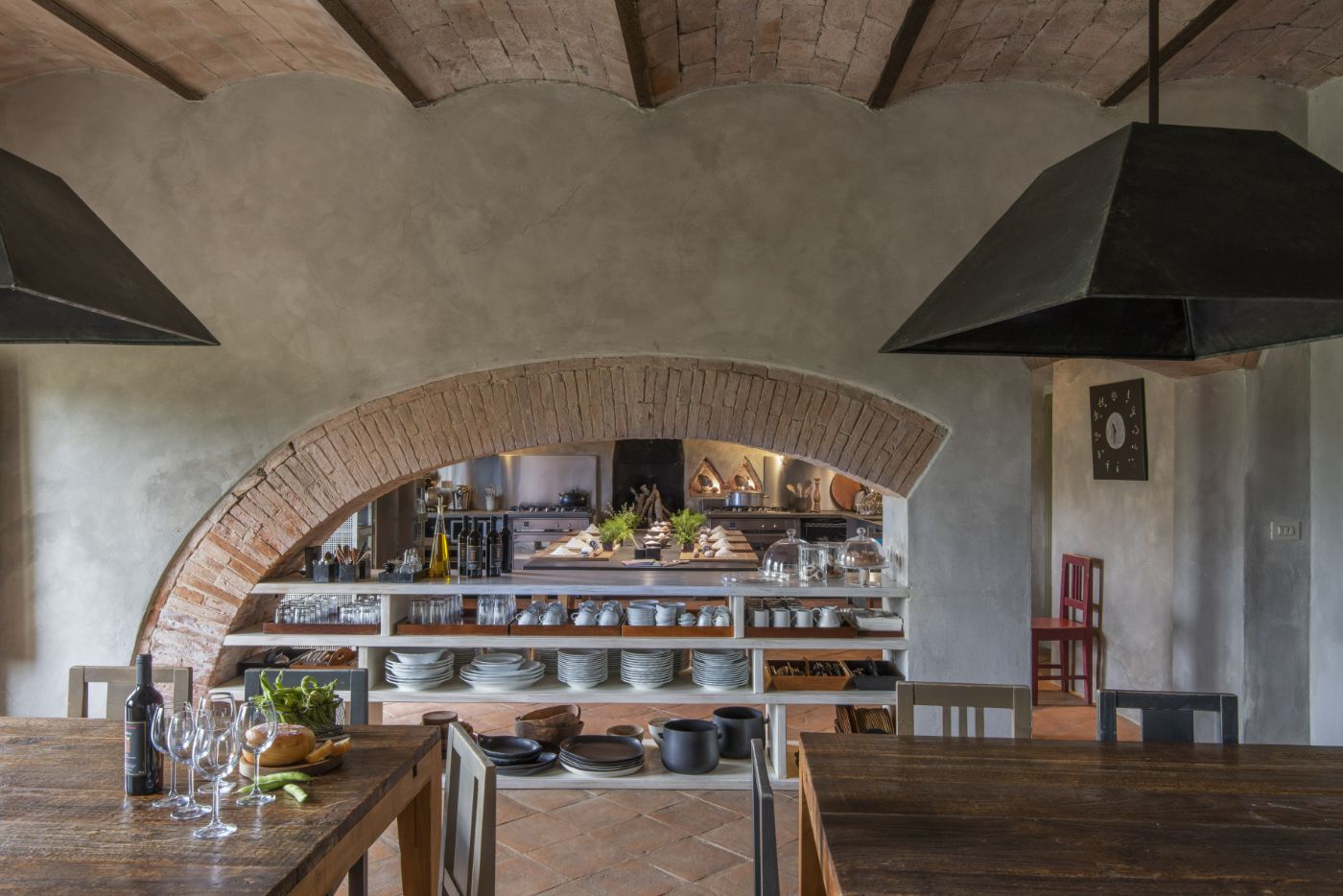 A dining area at Villa d'Orcia.