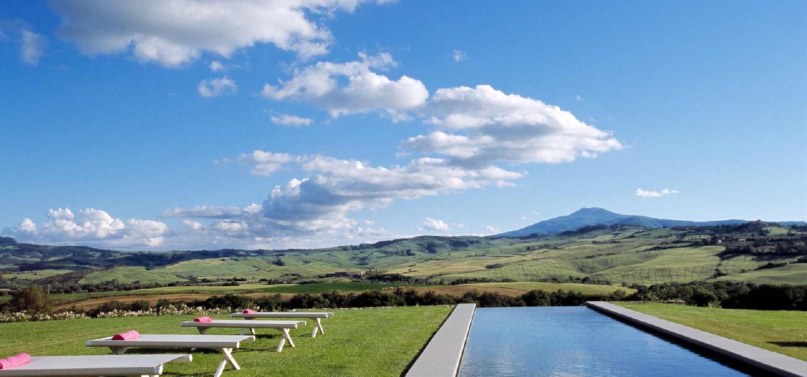 The swimming pool at Villa d'Orcia in Tuscany