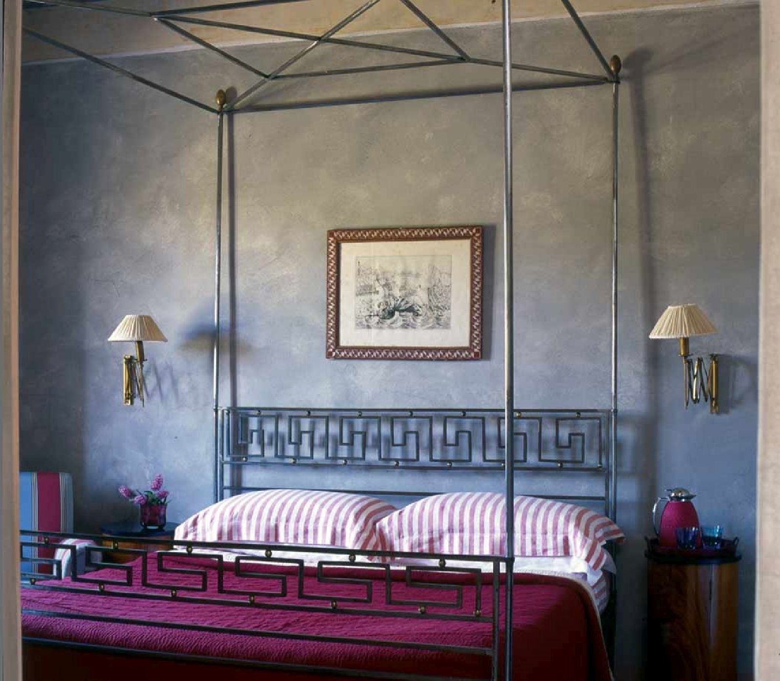 Comfortable guest room at Villa d'Orcia in Tuscany