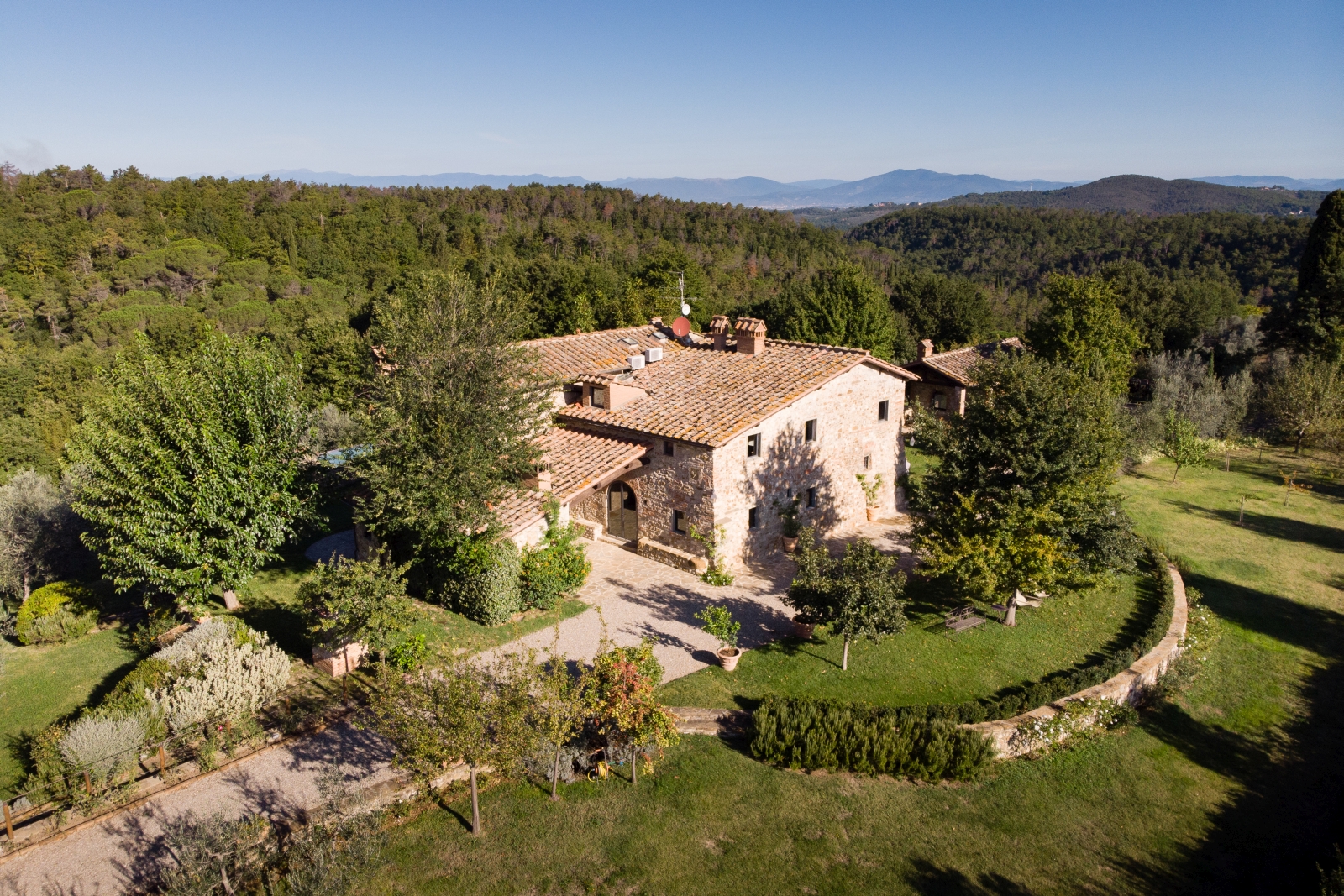 Aerial view of the villa