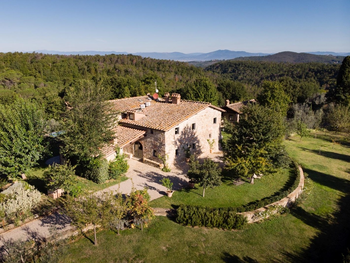 Aerial view of the villa