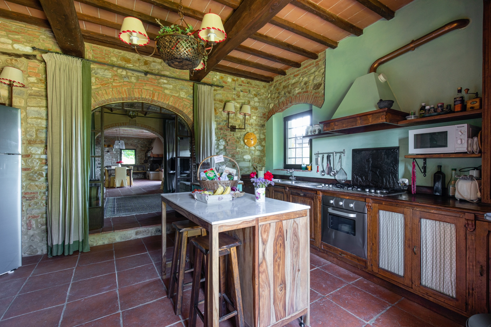 Kitchen at Villa Giuliana in Tuscany Italy