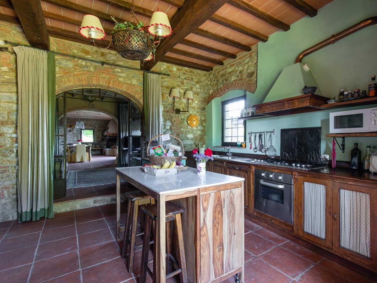 Kitchen at Villa Giuliana in Tuscany Italy