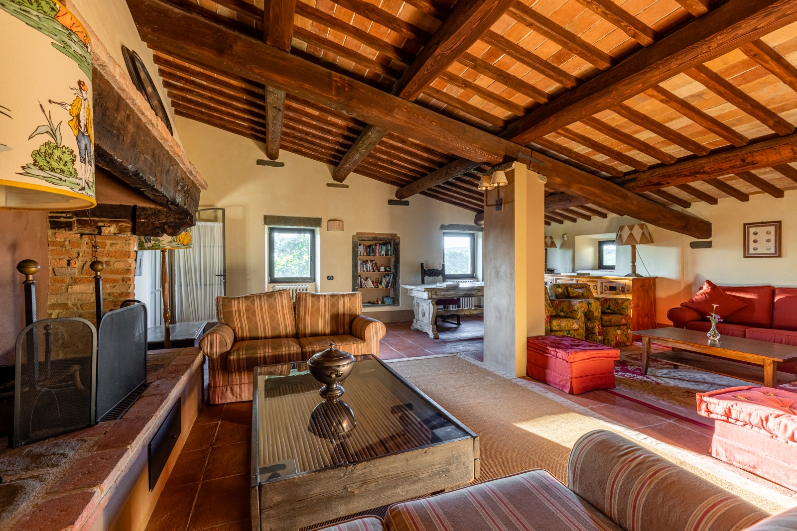 Living area at Villa Giuliana in Tuscany Italy