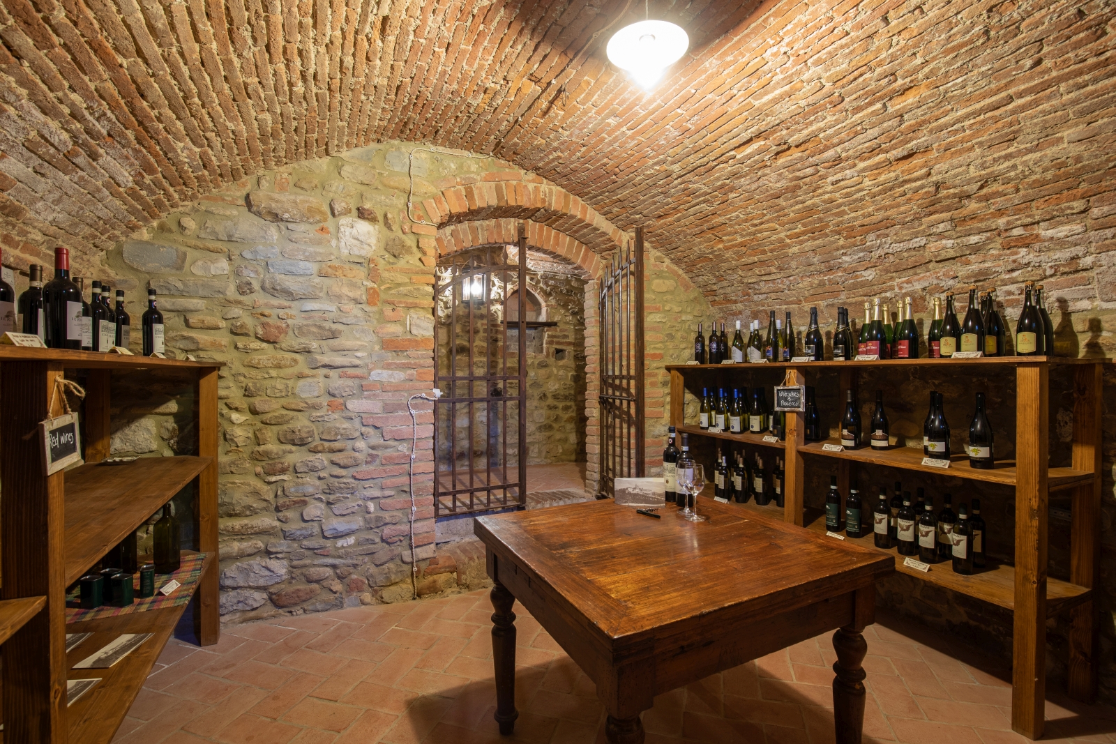 Wine cellar at Villa Giuliana in Tuscany Italy