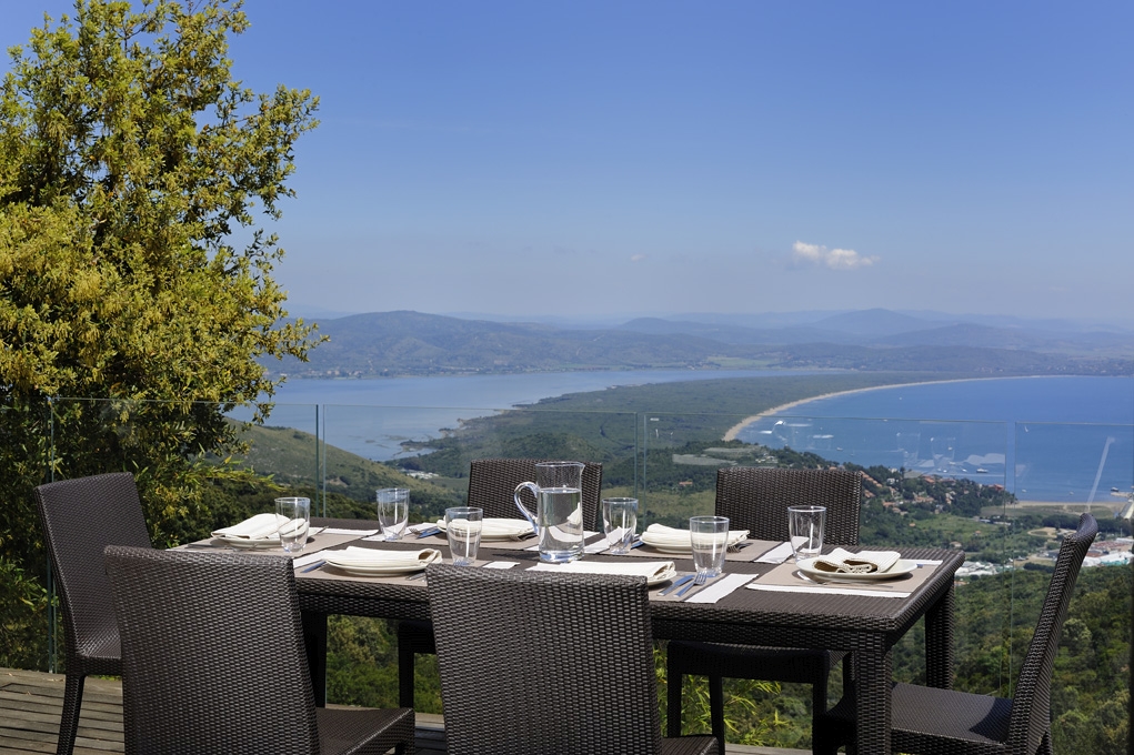 Terrace with a view at Villa Il Golfo, Tuscany