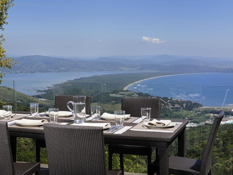 Terrace with a view at Villa Il Golfo, Tuscany