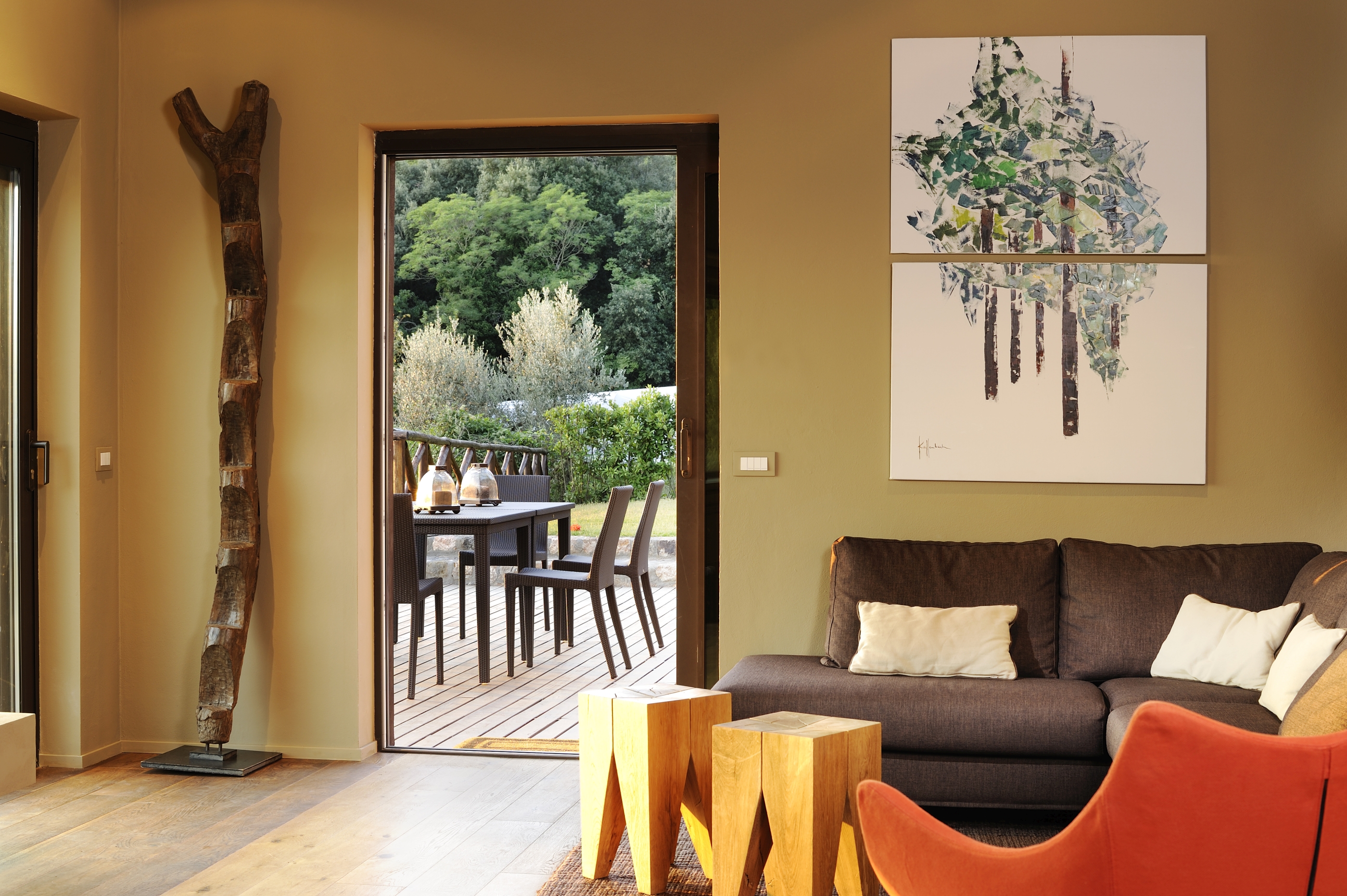 Seating area of Villa Il Golfo, Tuscany